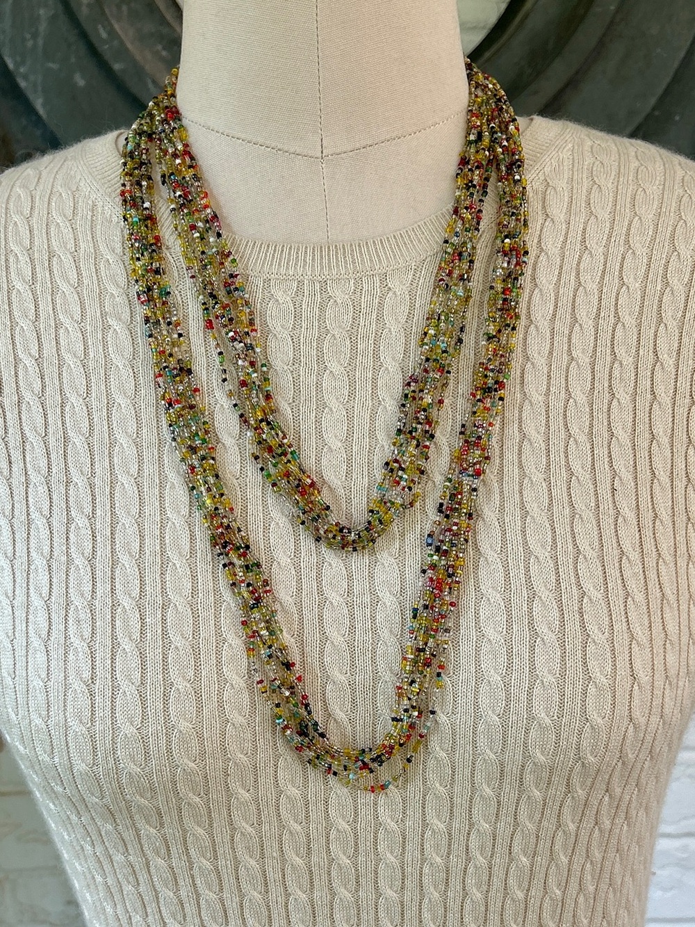 Vintage Flapper Style Glass Bead Necklace